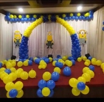 party artists Blue Yellow Balloon Arch Decor
